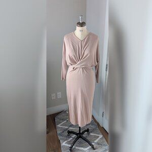 Wrap Beige Knit Dress